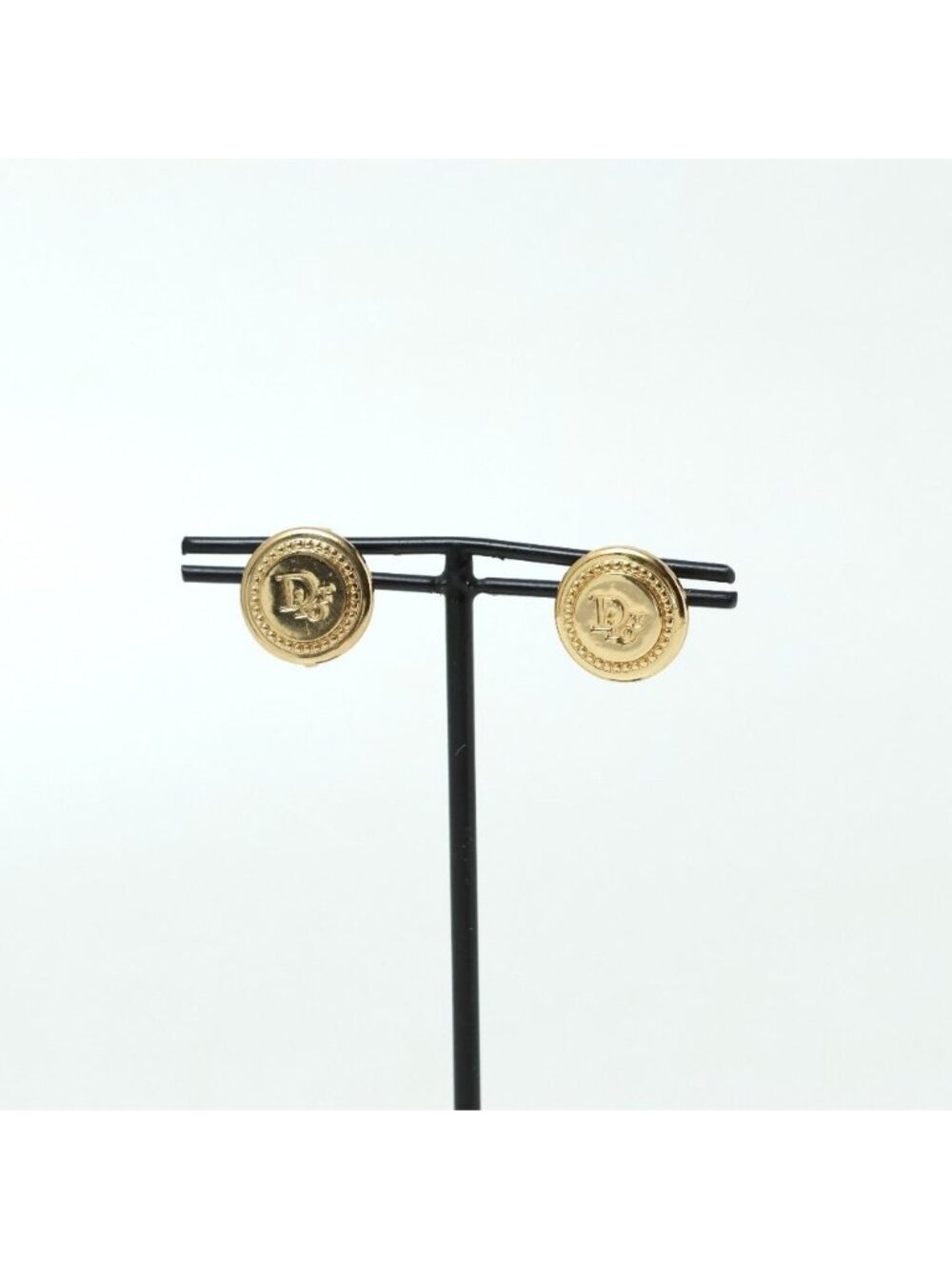 Dior Vintage Earrings Logo Gold